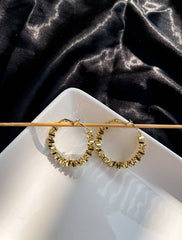 Gold Flakes Hoop Earrings