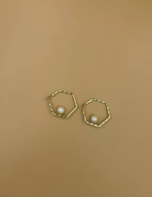 Golden Octagon Earrings