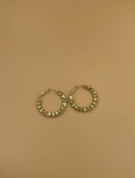 Gold Flakes Hoop Earrings