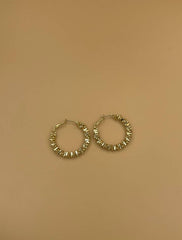 Gold Flakes Hoop Earrings