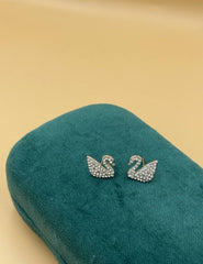 Silver Swan Stud Earrings