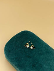 Bow Drop Stud Earrings