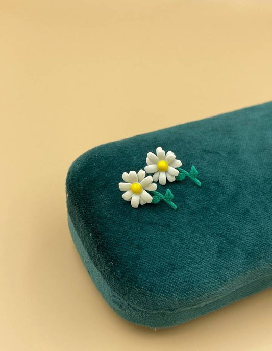 White Flora Ear Studs 720