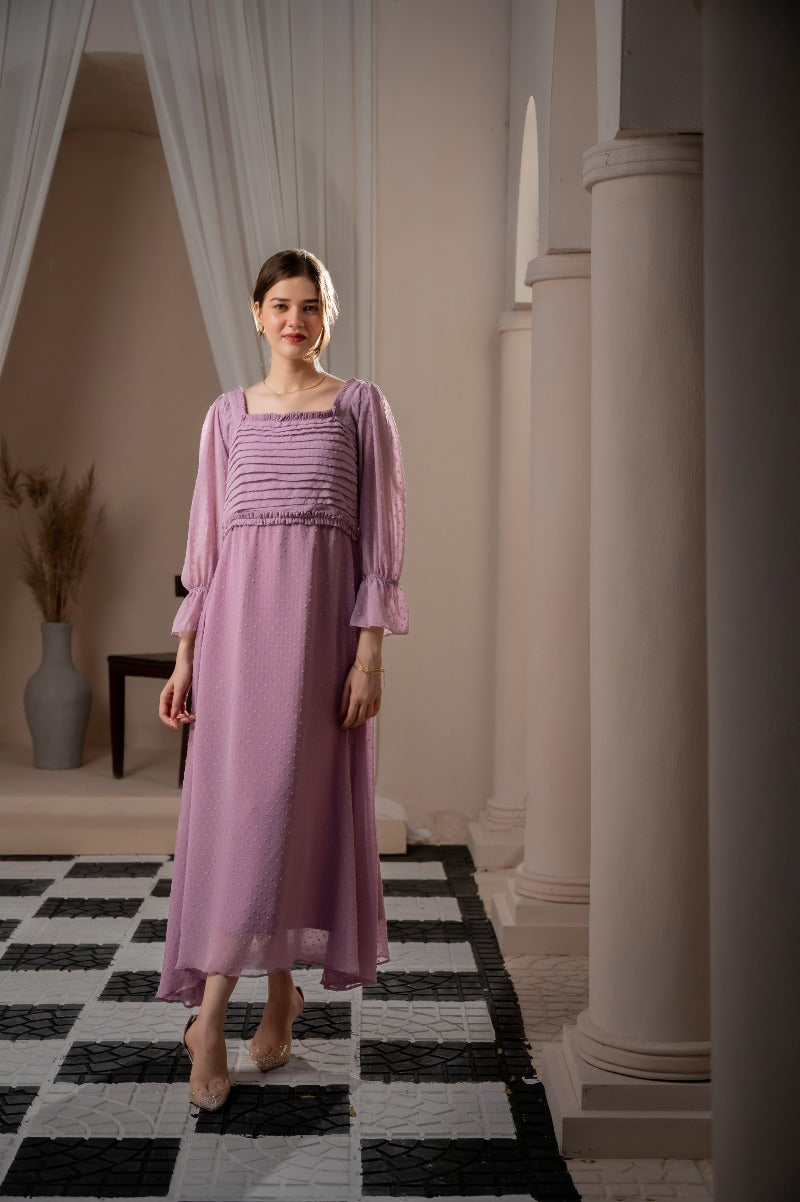 Lilac Pleated Dress