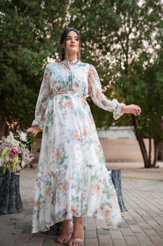 White Floral Dress